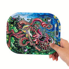 Creative Pattern Rolling Tray Metal Durable Household Wake Up Tray