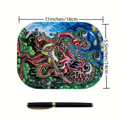 Creative Pattern Rolling Tray Metal Durable Household Wake Up Tray