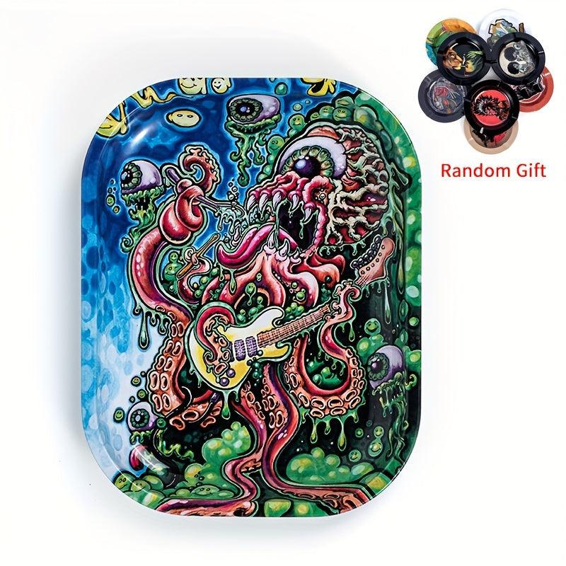 Creative Pattern Rolling Tray Metal Durable Household Wake Up Tray