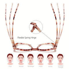 Pink/Yellow Tortoiseshell Cat Eye Reading Glasses, Light Bloc