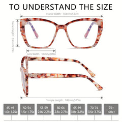 Pink/Yellow Tortoiseshell Cat Eye Reading Glasses, Light Bloc