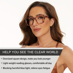 Pink/Yellow Tortoiseshell Cat Eye Reading Glasses, Light Bloc