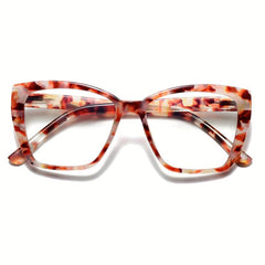 Pink/Yellow Tortoiseshell Cat Eye Reading Glasses, Light Bloc