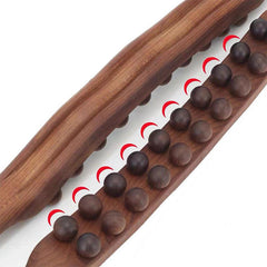 20 Beads Gua Sha Massage Stick Carbonized Wood Back Scrapping Wand