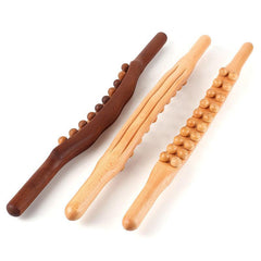 20 Beads Gua Sha Massage Stick Carbonized Wood Back Scrapping Wand