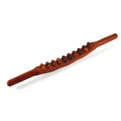 20 Beads Gua Sha Massage Stick Carbonized Wood Back Scrapping Wand