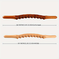20 Beads Gua Sha Massage Stick Carbonized Wood Back Scrapping Wand