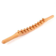 20 Beads Gua Sha Massage Stick Carbonized Wood Back Scrapping Wand