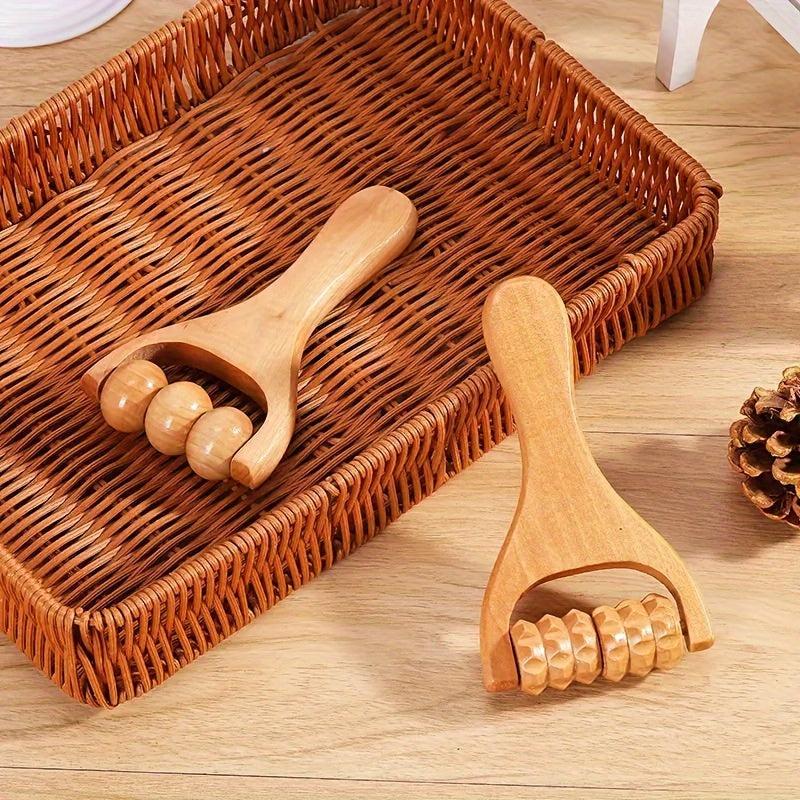 Mini Wooden Roller Massager Neck Shoulder Leg Hand Massage Tool