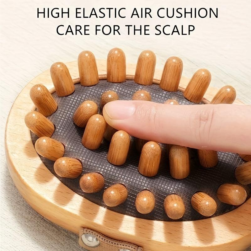 Scalp Massage Comb Wood Bristle Hair Comb Mini Hair Comb Round Air