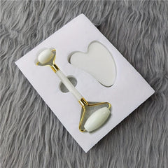 Natural Stone Roller Scraping Set Massage Roller Jade Stone Set