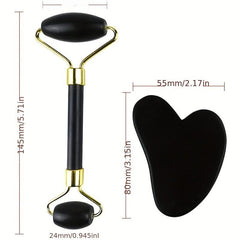Natural Stone Roller Scraping Set Massage Roller Jade Stone Set