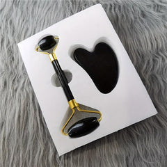 Natural Stone Roller Scraping Set Massage Roller Jade Stone Set