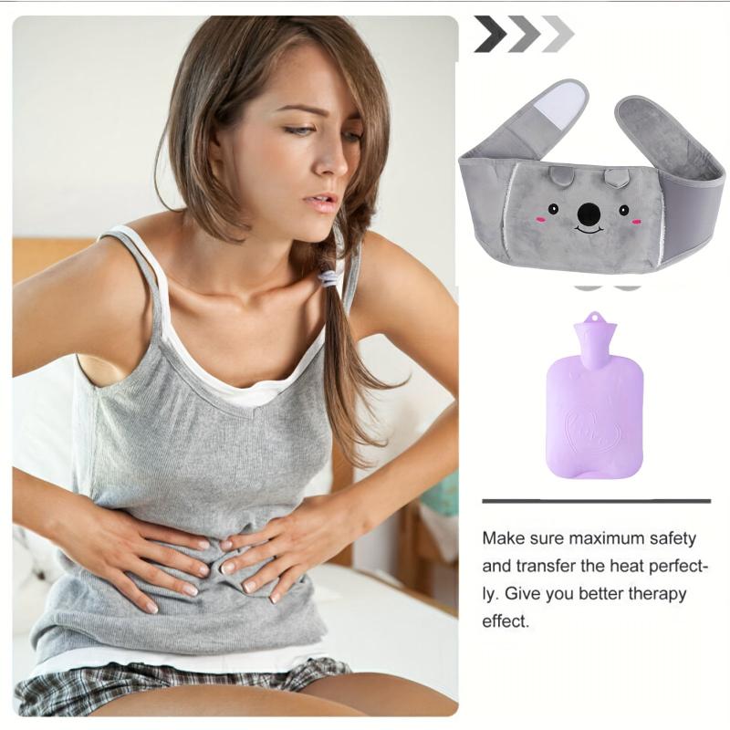 2pcs Water Warm Belt & Hand Warmer Set Hot Water Bag Waist Belly Warmer