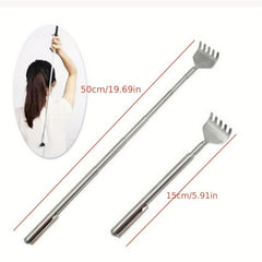 Metal Back Scratcher Retractable Extendable Itch Relief Portable Travel Home