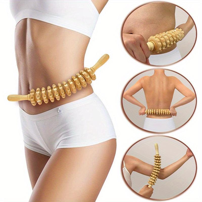 Wooden Curved Handheld Roller Trigger Point Massager