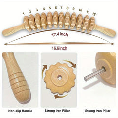 Wooden Curved Handheld Roller Trigger Point Massager