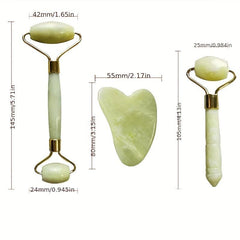 3pcs Natural Jade Stone Facial Gua Sha Massage Set