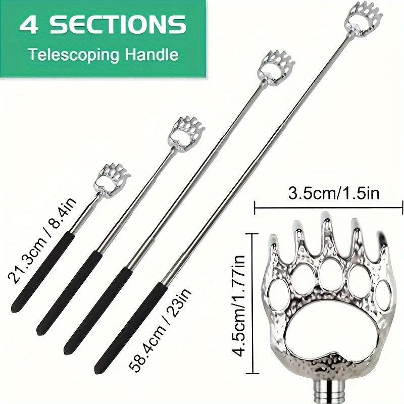 Retractable Back Massage Trumpet Massager, Relaxing Stainless Steel Material