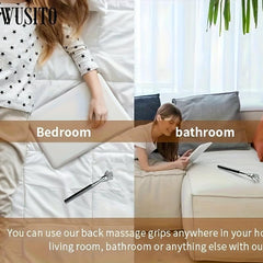 Retractable Back Massage Trumpet Massager, Relaxing Stainless Steel Material