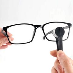 Mini Tool Eyeglass Sun Glasses Microfiber Cleaner Soft Brush Clip