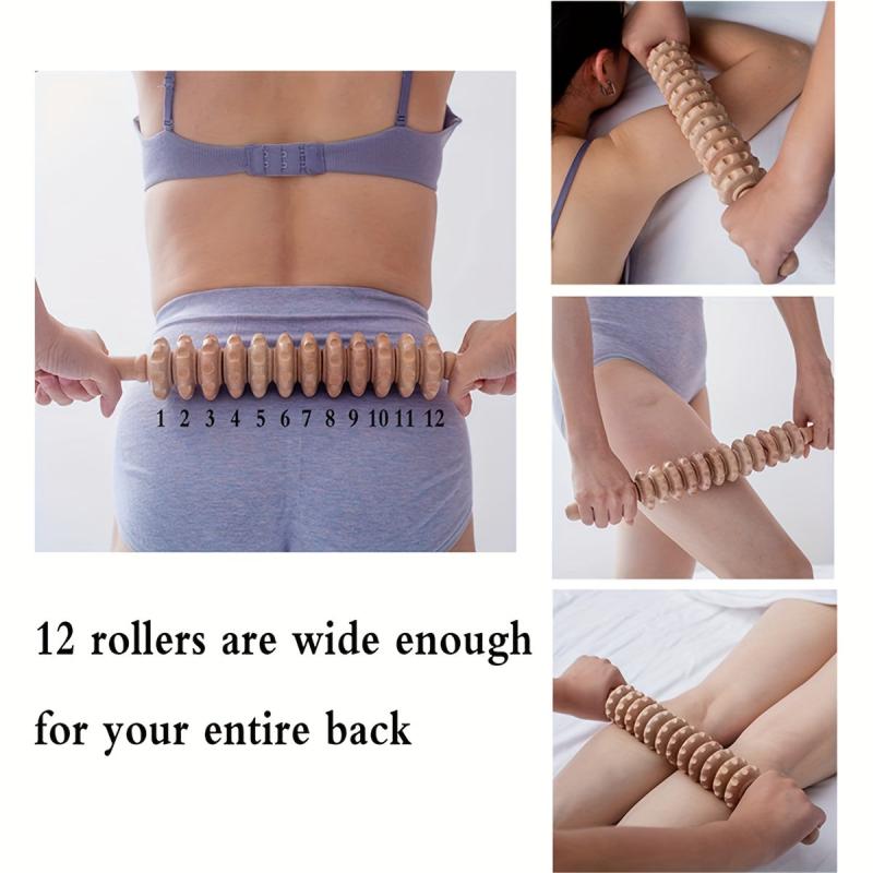 Wood Massager Straight Twelve Wheels Octopus Shape For Muscle Relax