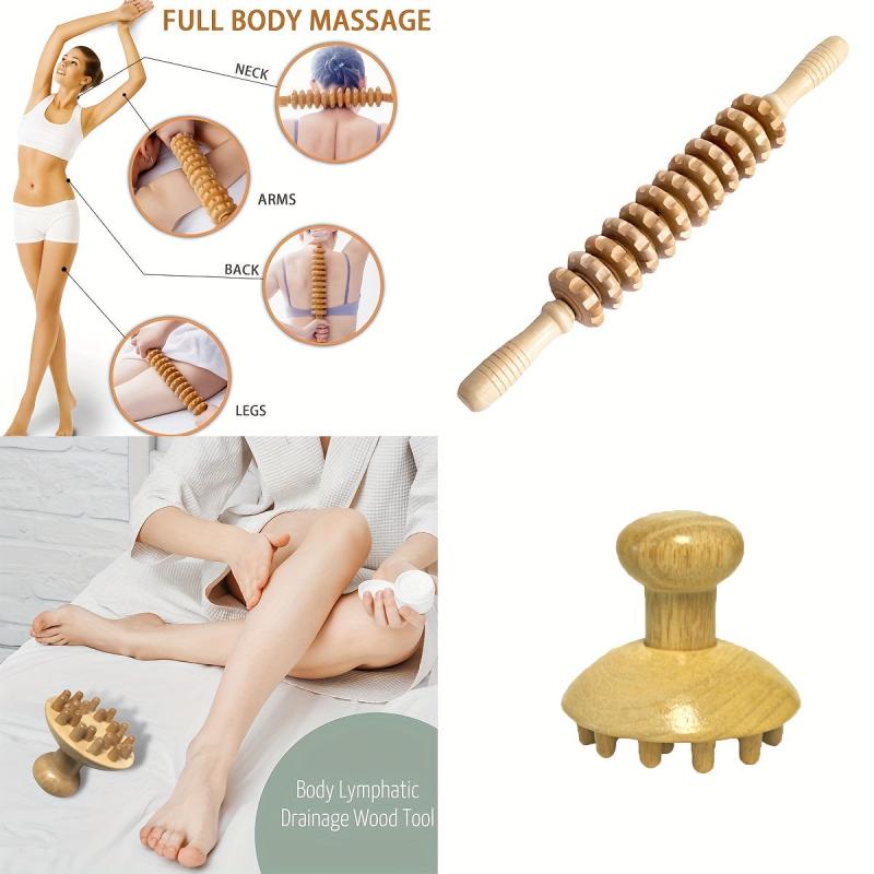 Wood Massager Straight Twelve Wheels Octopus Shape For Muscle Relax