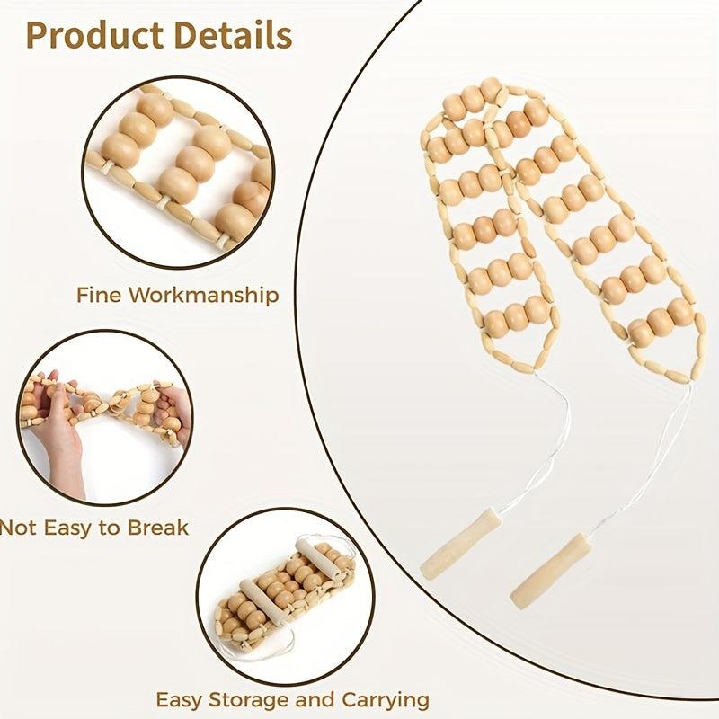 Wood Back Massage Roller Rope Wood Massage Tools Self Massage Tools