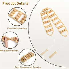 Wood Back Massage Roller Rope Wood Massage Tools Self Massage Tools