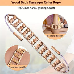 Wood Back Massage Roller Rope Wood Massage Tools Self Massage Tools