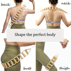Wood Back Massage Roller Rope Wood Massage Tools Self Massage Tools