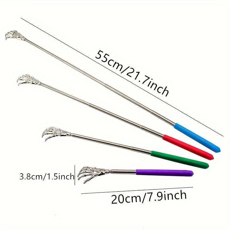 Telescoping Back Scratcher Extendable Plating Ghost Hand Stainless Steel