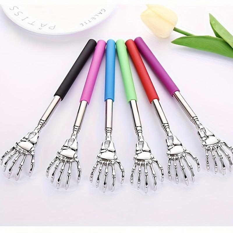 Telescoping Back Scratcher Extendable Plating Ghost Hand Stainless Steel