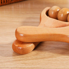 Wooden Roller Massager Body Massage Tool Soothing Face Shoulder Neck Hand Push