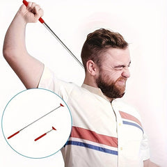 Telescoping Stainless Steel Back Scratcher - Portable Metal Massage Tool