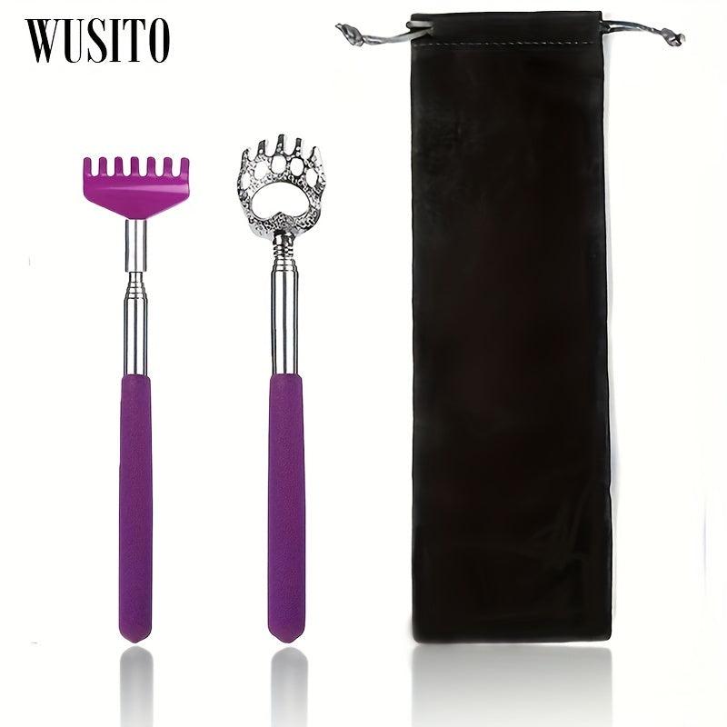 2 Pack Extendable Bear Claw Back Scratcher With Gift Bag - Stocking Stuffers