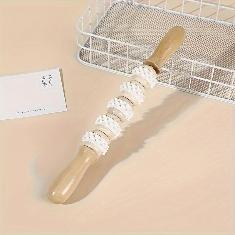 Handheld Wooden Massage Roller Stick for Muscle Relaxation
