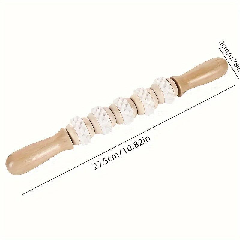 Handheld Wooden Massage Roller Stick for Muscle Relaxation