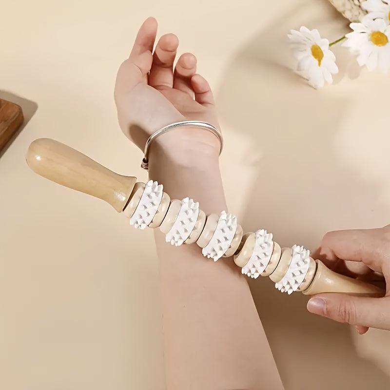 Handheld Wooden Massage Roller Stick for Muscle Relaxation