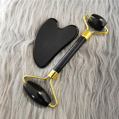Jade Roller Gua Sha Set Natural Beauty Tools for Facial Care & Massage