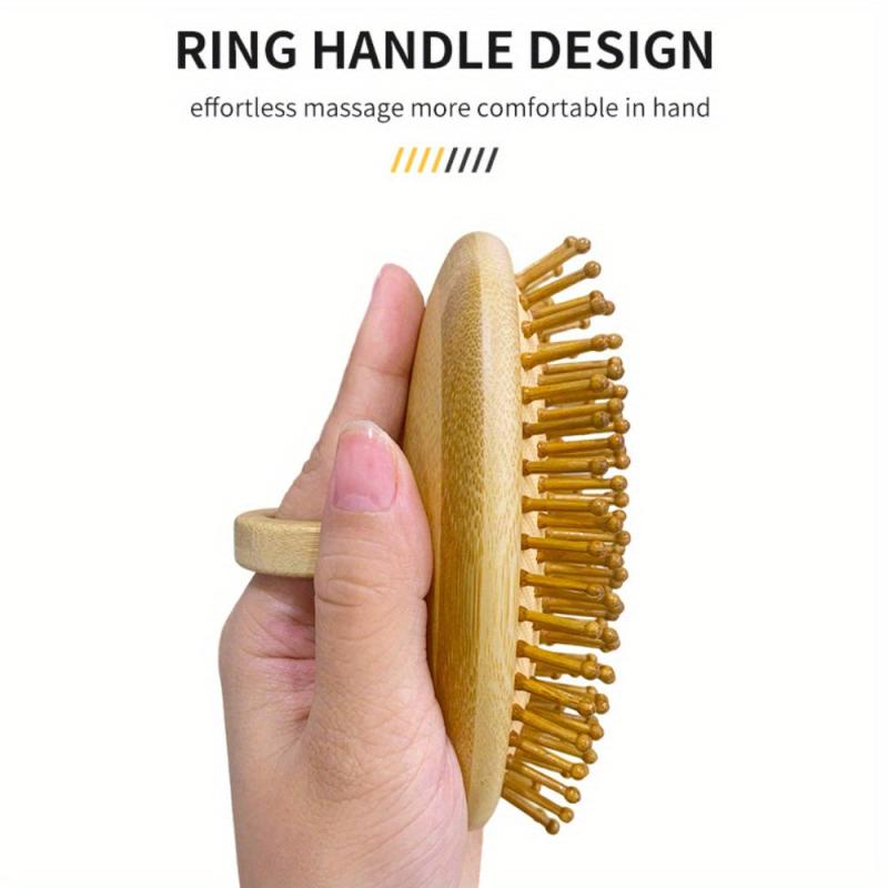 Natural Bamboo Scalp Massage Comb Hair Care Tool