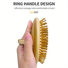 Natural Bamboo Scalp Massage Comb Hair Care Tool