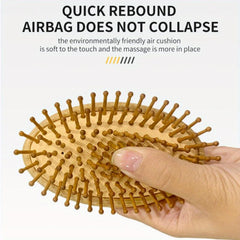Natural Bamboo Scalp Massage Comb Hair Care Tool