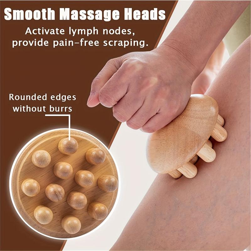 2pcs Wood Mushroom Massager Wooden Massage Stick Wood Massager