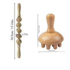 2pcs Wood Mushroom Massager Wooden Massage Stick Wood Massager