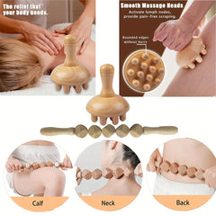 2pcs Wood Mushroom Massager Wooden Massage Stick Wood Massager