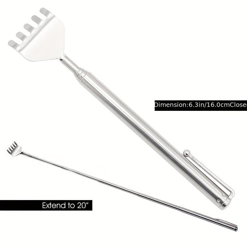 Portable Stainless Steel Back Scratcher and Pen Clip Combo