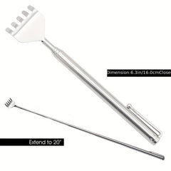 Portable Stainless Steel Back Scratcher and Pen Clip Combo