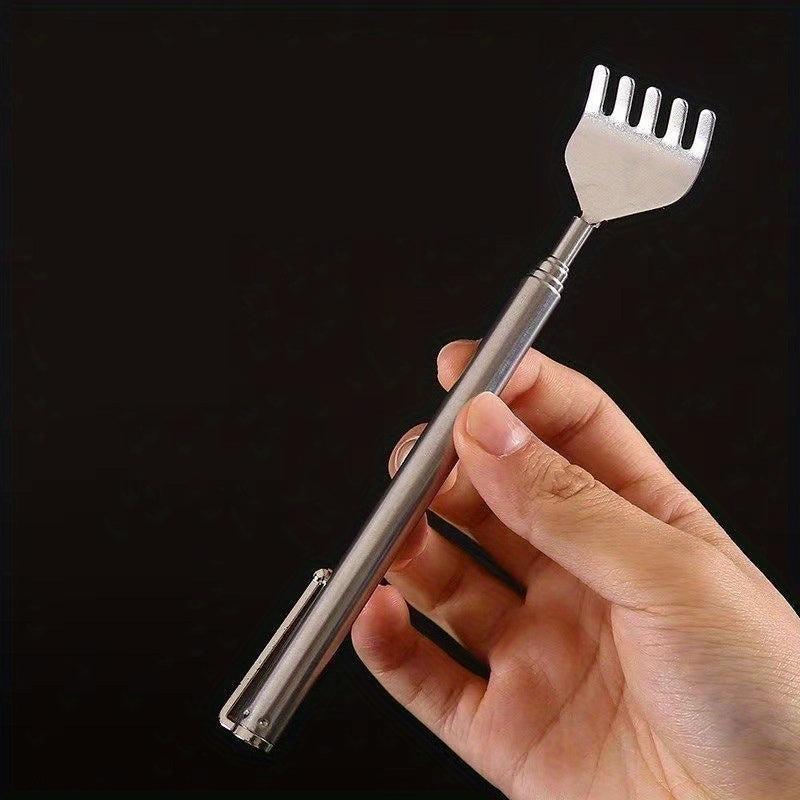 Portable Stainless Steel Back Scratcher and Pen Clip Combo