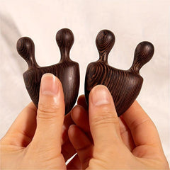 Wooden Massage 2 Tooth Port Face Gua Sha Scraper